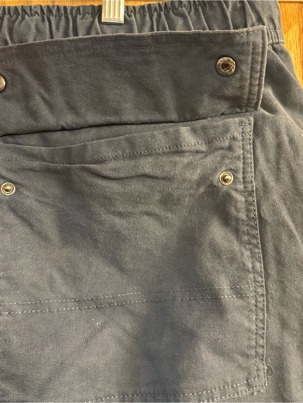 Mutual Weave Men’s Relaxed Fit Cargo Pants Blue Size 3XL 44X32 - Elastic Waist - Picture 4 of 7